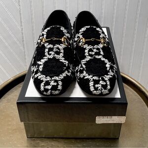 Gucci Tweed Jordaan Loafers
